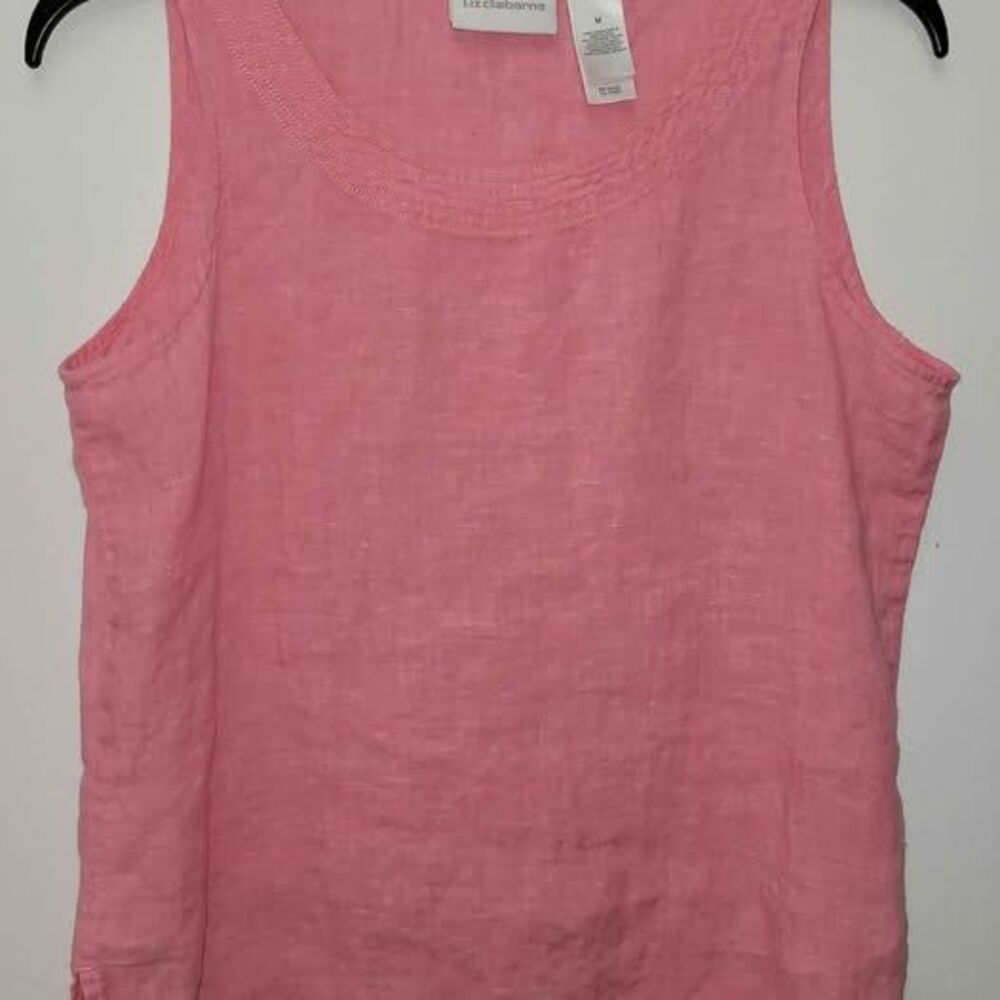 Liz Claiborne linen tank top sz m GUC
